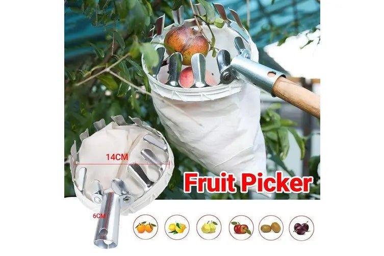 Metal Fruit Picker with Cloth Bag - SHOP SEEDS