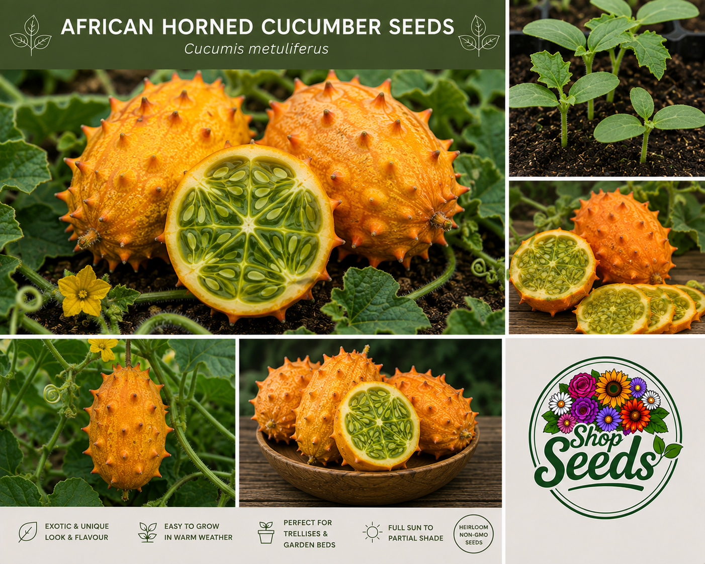 African Horned Cucumber Seeds – Cucumis metuliferus - SHOP SEEDS