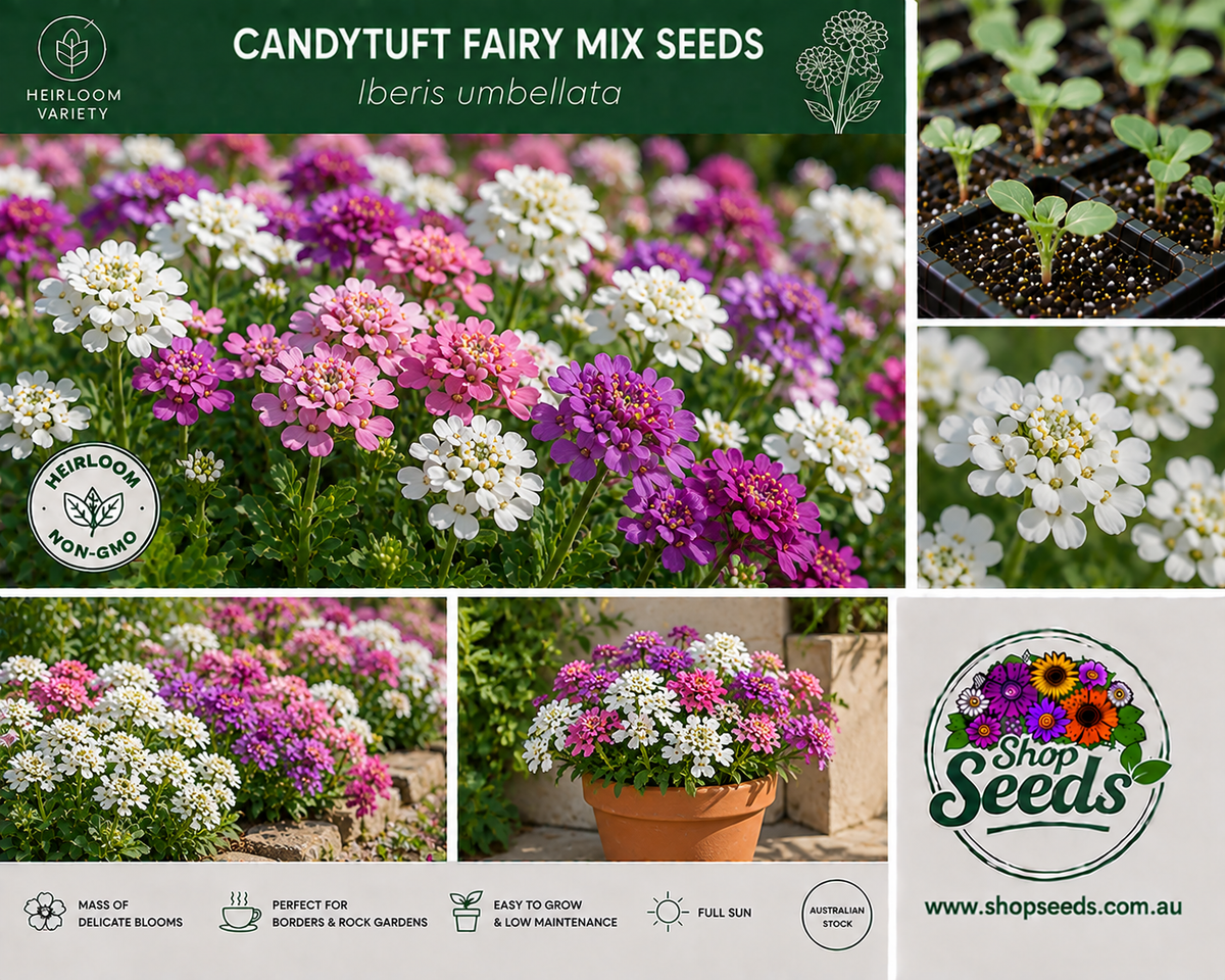 Candytuft Fairy Mix Seeds – Iberis umbellata - SHOP SEEDS