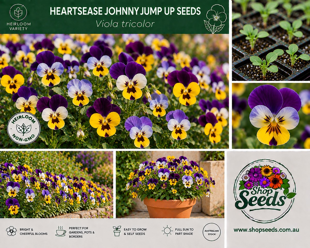 Heartsease Johnny Jump Up Seeds – Viola tricolor - SHOP SEEDS