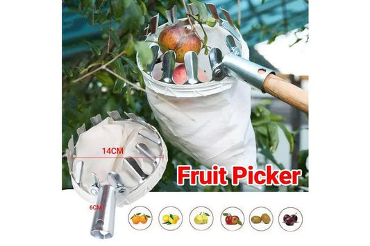 Metal Fruit Picker with Cloth Bag - SHOP SEEDS
