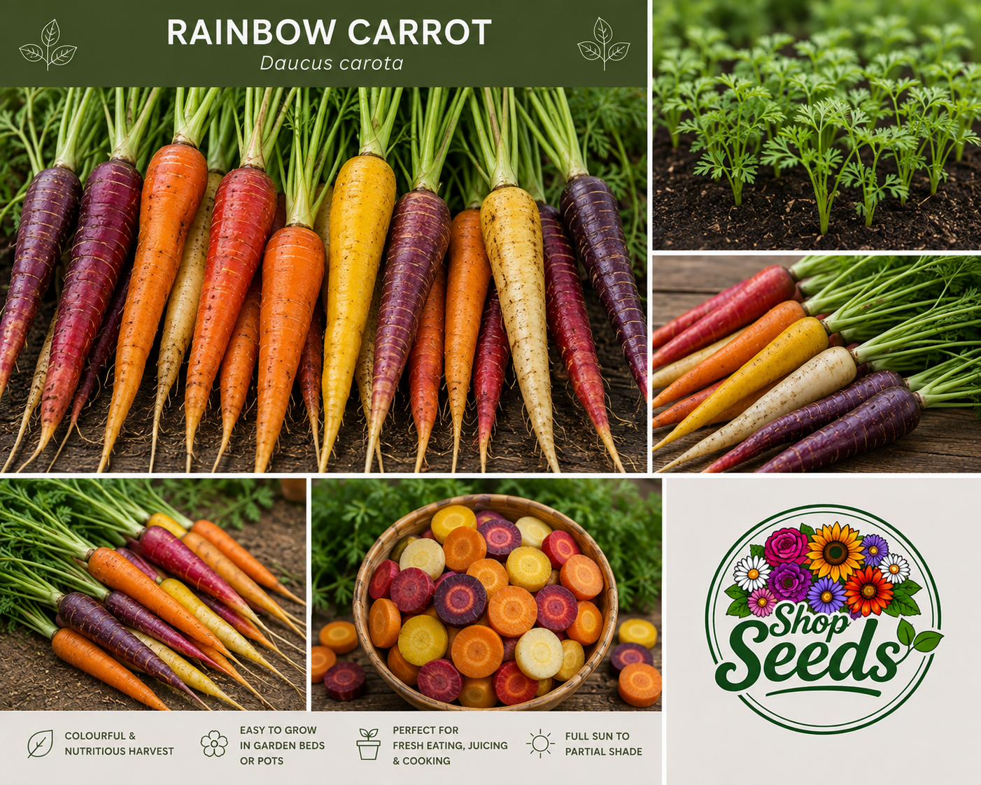 Rainbow Carrot Seeds – Daucus carota - SHOP SEEDS