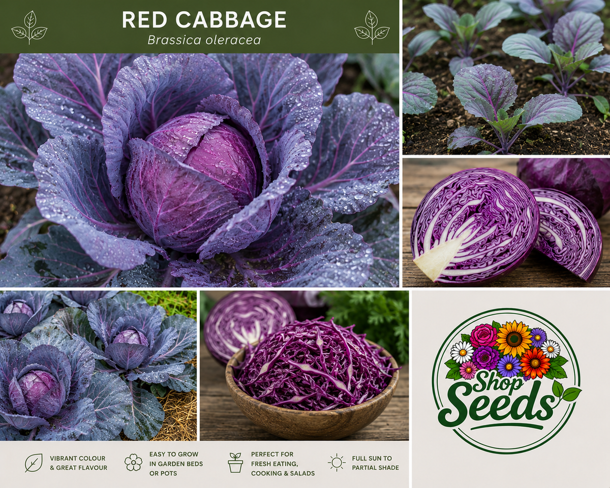 Red Cabbage Seeds – Brassica oleracea (Aussie Organic Certified) - SHOP SEEDS